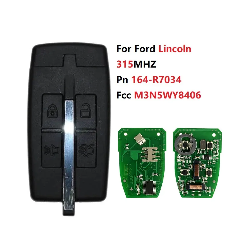 

CN093012 For Lincoln MKS MKT Ford Taurus 2009-2012 Fcc M3N5WY8406 Pn 164-R7034 164-R7032 315MHZ 46 Chip 4 Button Smart Key FOB