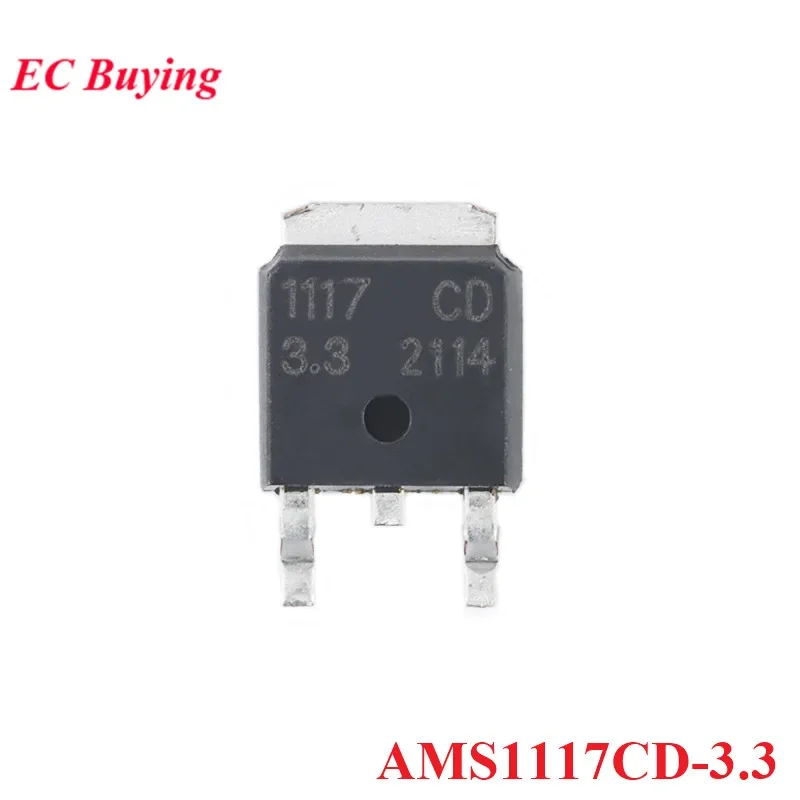 10pcs AMS1117 AMS1117CD-3.3 AMS1117CD-ADJ AMS1117CD-5.0 AMS1117CD-1.2 TO-252 TO252 Low Dropout Linear Regulator LDO IC Chip