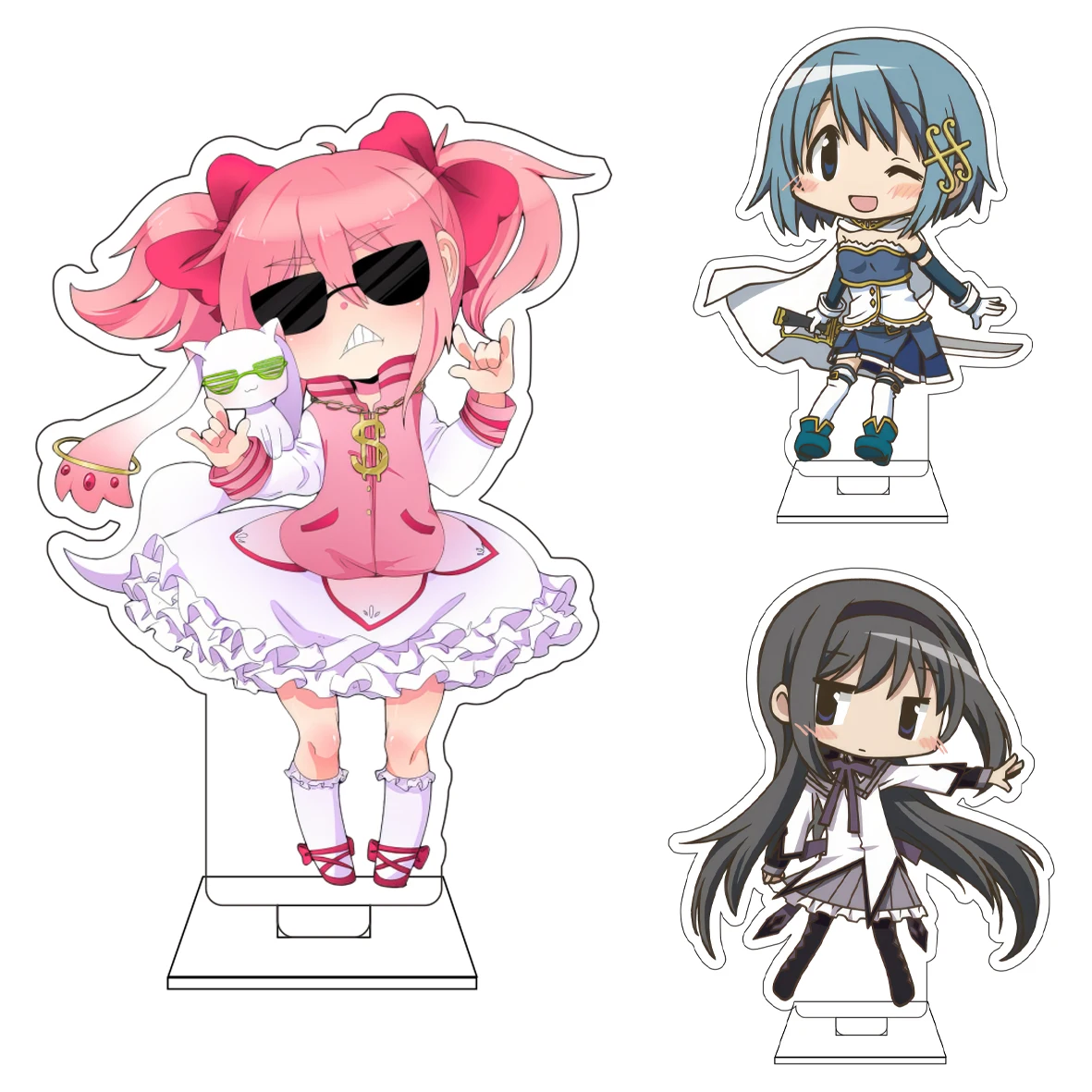 10CM Anime Puella Magi Madoka Magica Cosplay Niedliche Acryl-Figur Standfigur Akemi Homura Kaname Madoka Ornamente Geschenke