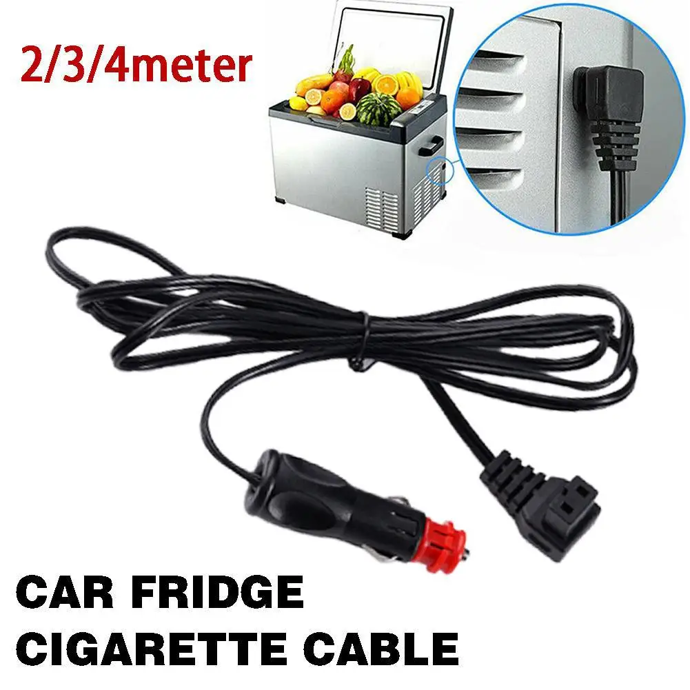 2/3/4M Car Fridge Cigarette Lighter Plug 12V-24V Aoto Car Refrigerator Cooler Extension Power Cables Charging Replacement Line