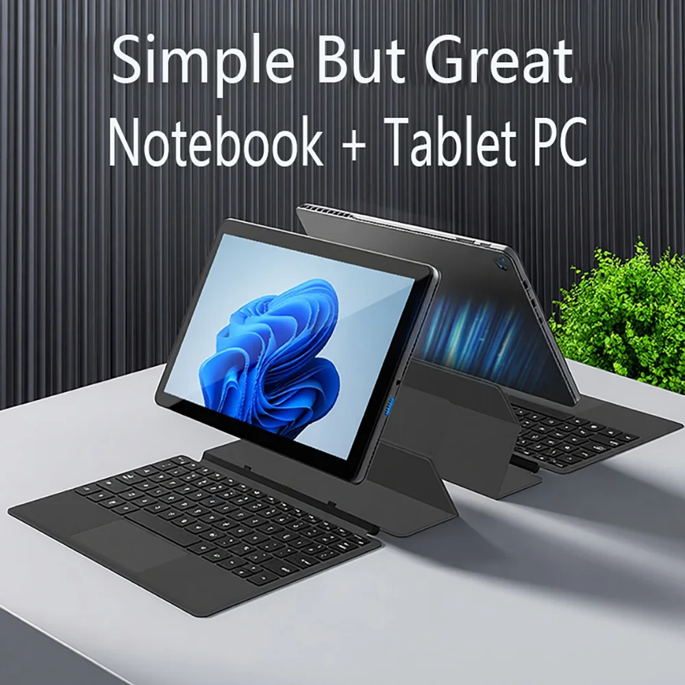 2-in-1 Touch Screen Tablet Laptop 10.1-inch Notebook Intel 6500Y 8GB RAM 128GB SSD HD Camera Backlit Keyboard Laptop Bluetooth 5