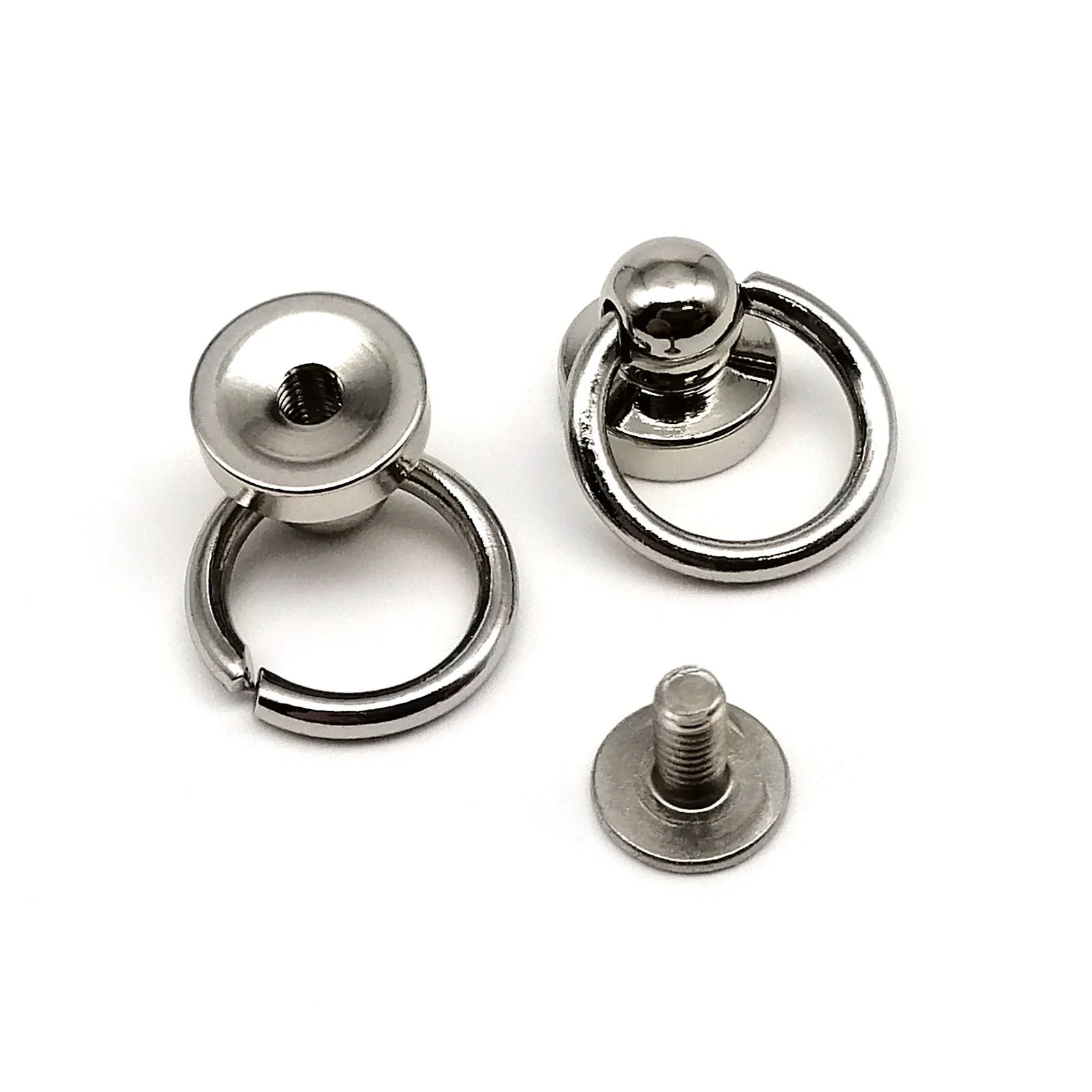 10 Stück hochwertige massive Messing Kugel Nagel Screwback Chicago Schraube Nieten Ohrstecker mit O-Ring für Leder Taschengurt Gürtel Handyhülle – Detail 18