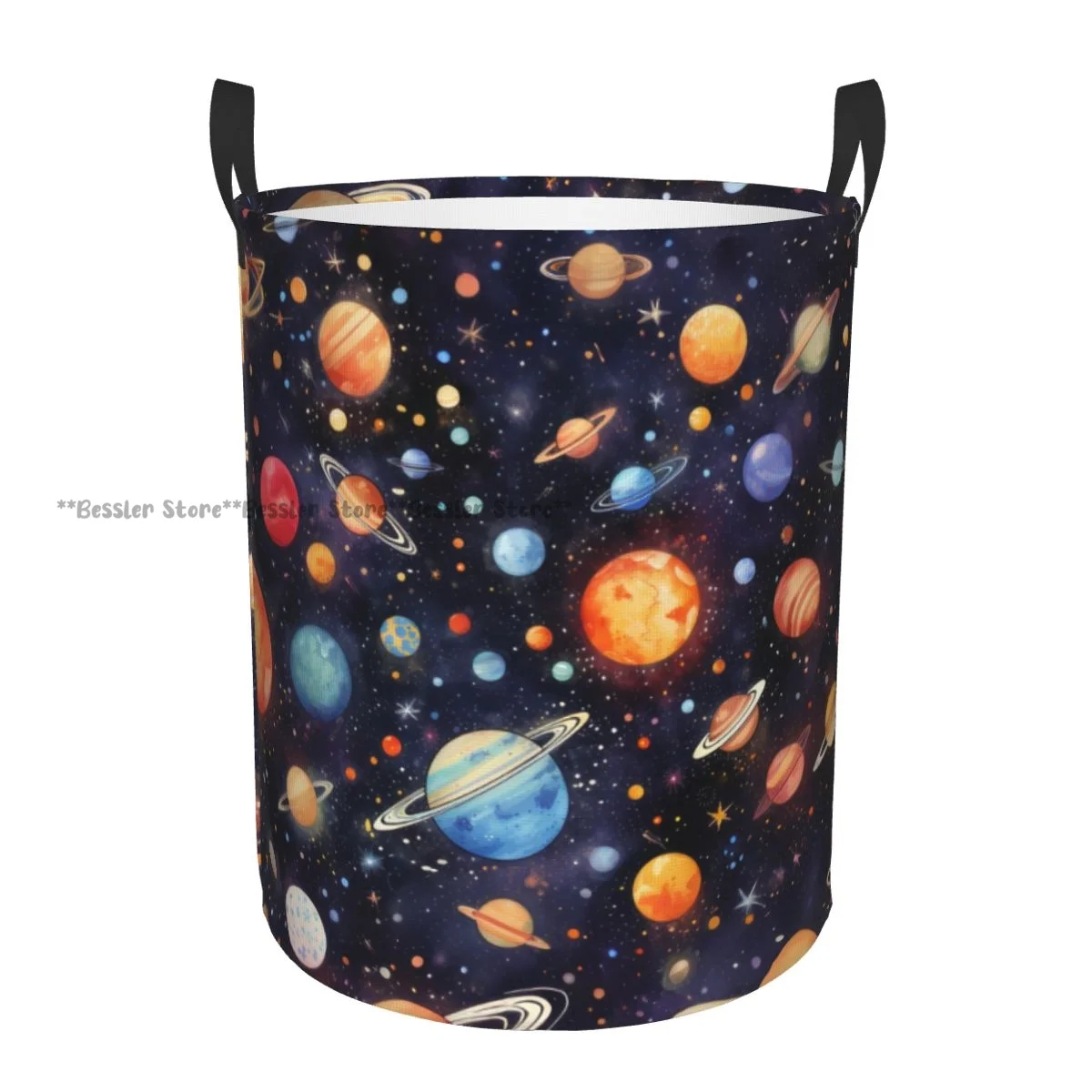 Foldable Laundry Basket for Dirty Clothes Space Stars And Galaxies Pattern Storage Hamper Kids and Baby Home Organizer