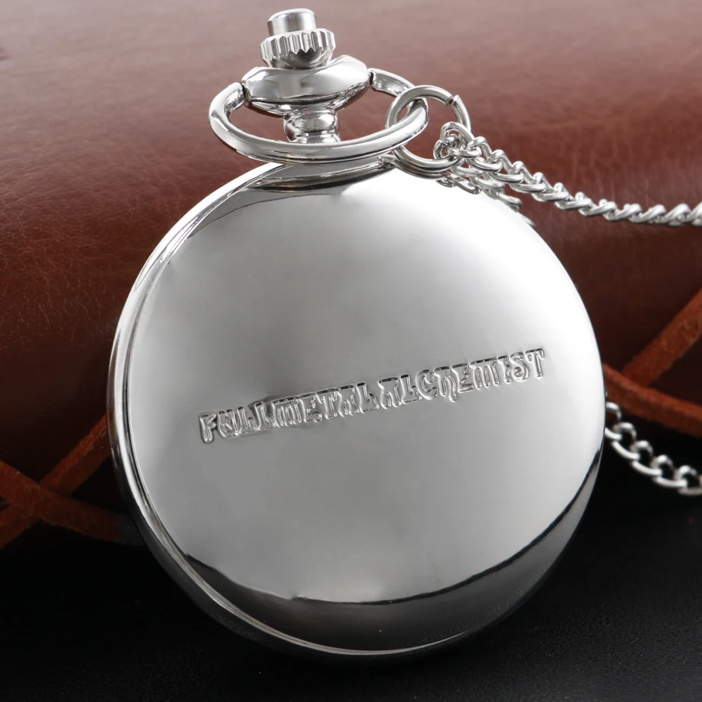 Smooth Silver Alchemy Theme Quartz Pocket Watch with Chain Men and Women Retro Charm Steampunk Pendant Necklace Clock Cf1217