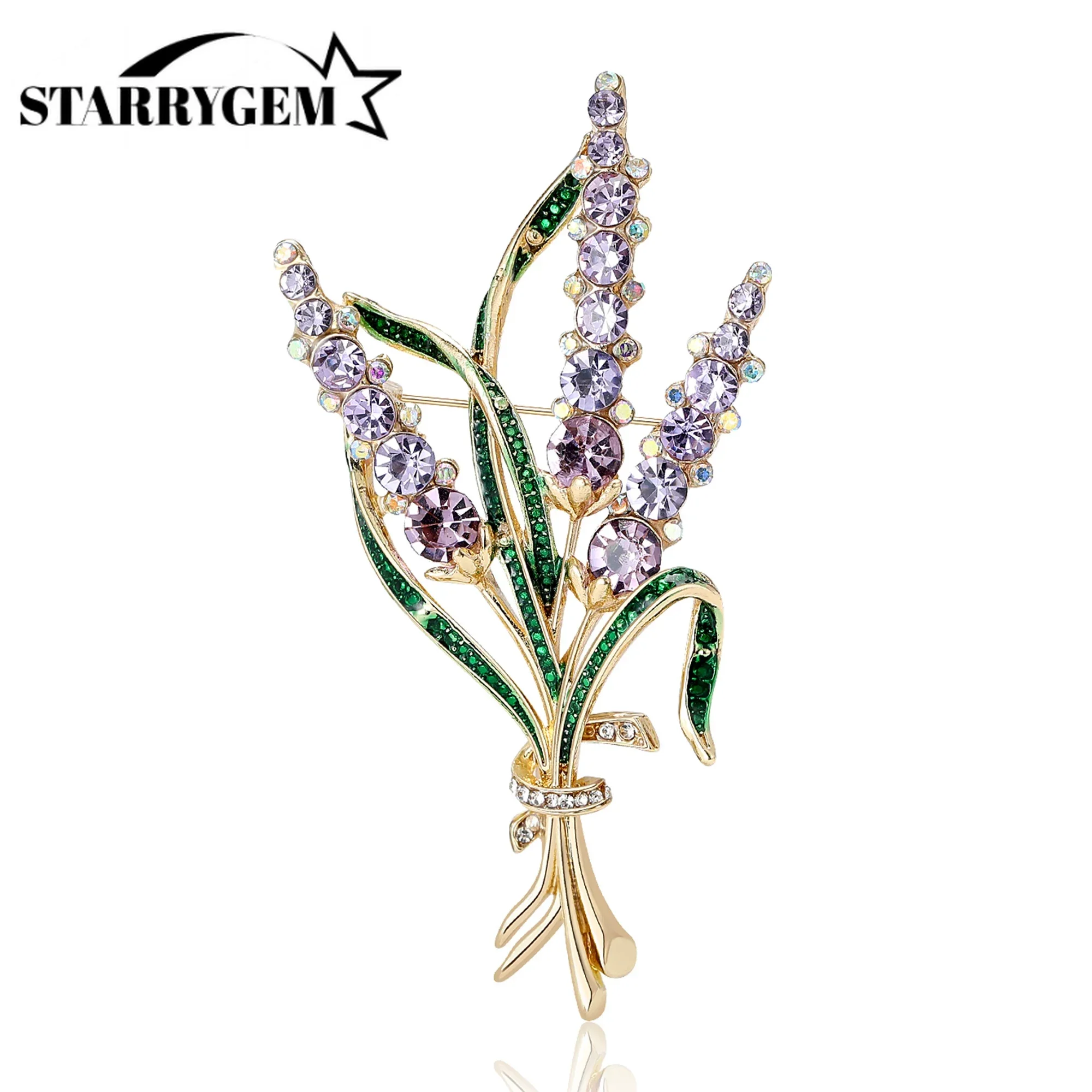 Rhinestone Ear of Wheat Brooches for Women Unisex Plant Pins Office Party Friend Gifts Accessories