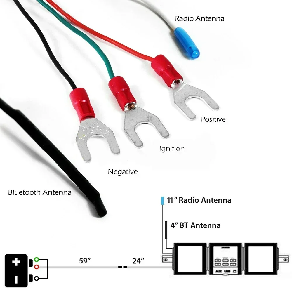 Мотоцикл Мотоцикл Bluetooth Музыкальный плеер Водонепроницаемый светодиодный дисплей Радио Звуковая система Динамик Система 12 В