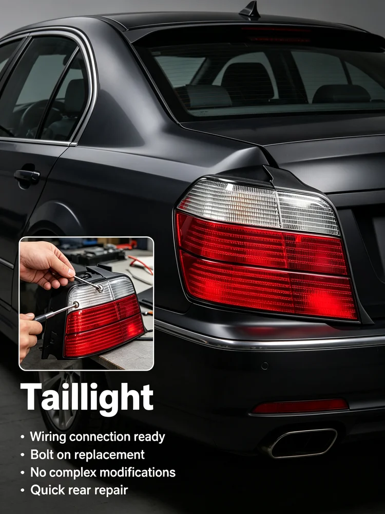 Plastic Taillight 63211393431 Red White Left For Model Y Rear End Bumper Light Car Accessories Smooth Fit