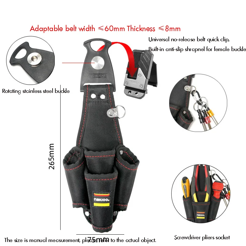 Quick Hanging Tool Kit, Electrician Waist Bag,  Disassembly Multi-function Portable Tool Storage Bag  For Screwdriver Pliers