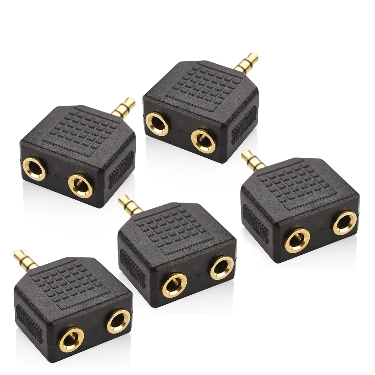 

2/5PCS 3.5mm TRS Headphone 2 Ways Y Splitter Stereo 1 Male to 2 Female Audio Jacks Adapter Plug for Phone MP3 Player Speakers