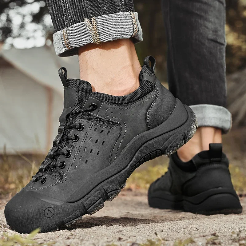 Outono esportes masculinos sapatos de lazer ao ar livre confortável fundo macio anti deslizamento à prova dwaterproof água montanhismo sapatos masculinos tênis