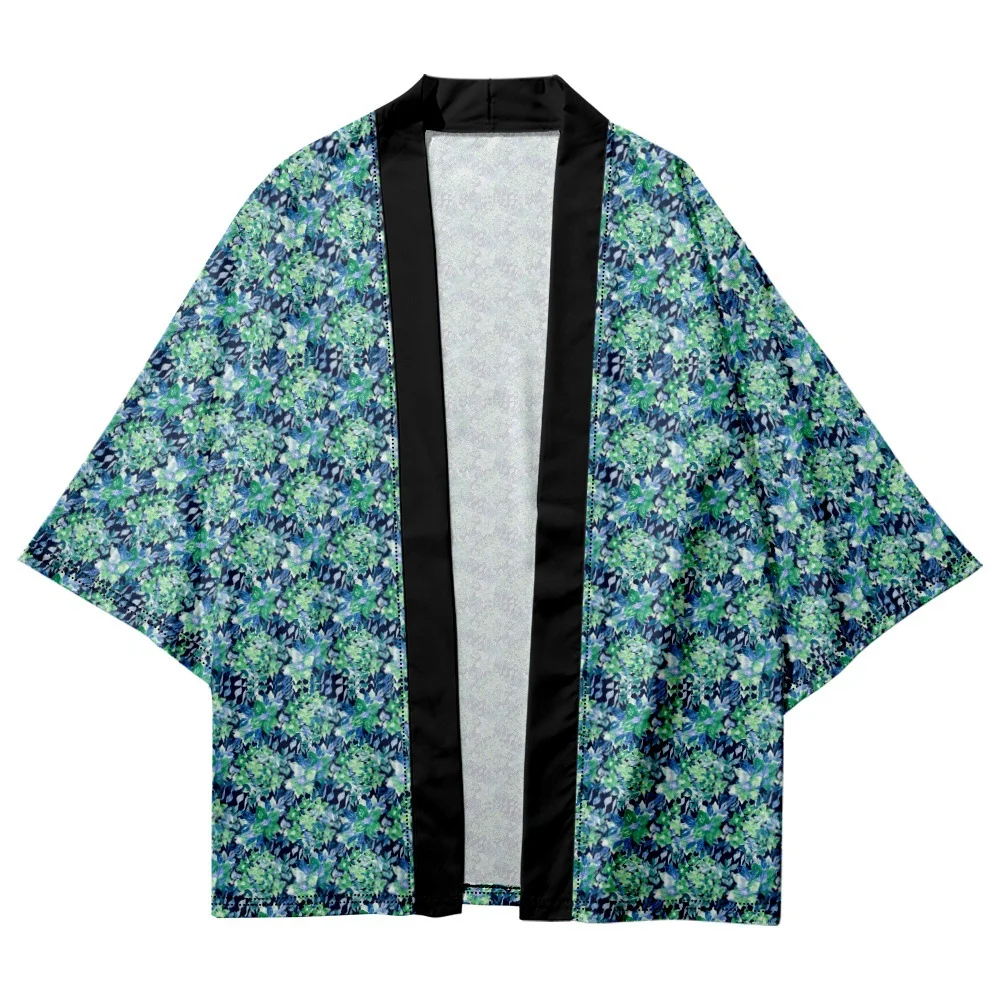 

Plus Size 6XL Japanese Kimono Vintage Geometry Print Cardigan Beach Yukata Streetwear Men Women Haori Robe Clothes