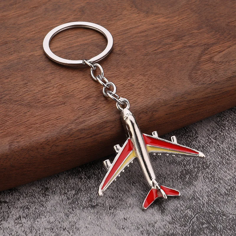 Creative Metal Civil Aviation Aircraft Key Chain Zinc  Alloy Airplane Keyring Chic Airline Souvenirs Charms Pendant for Car Keys