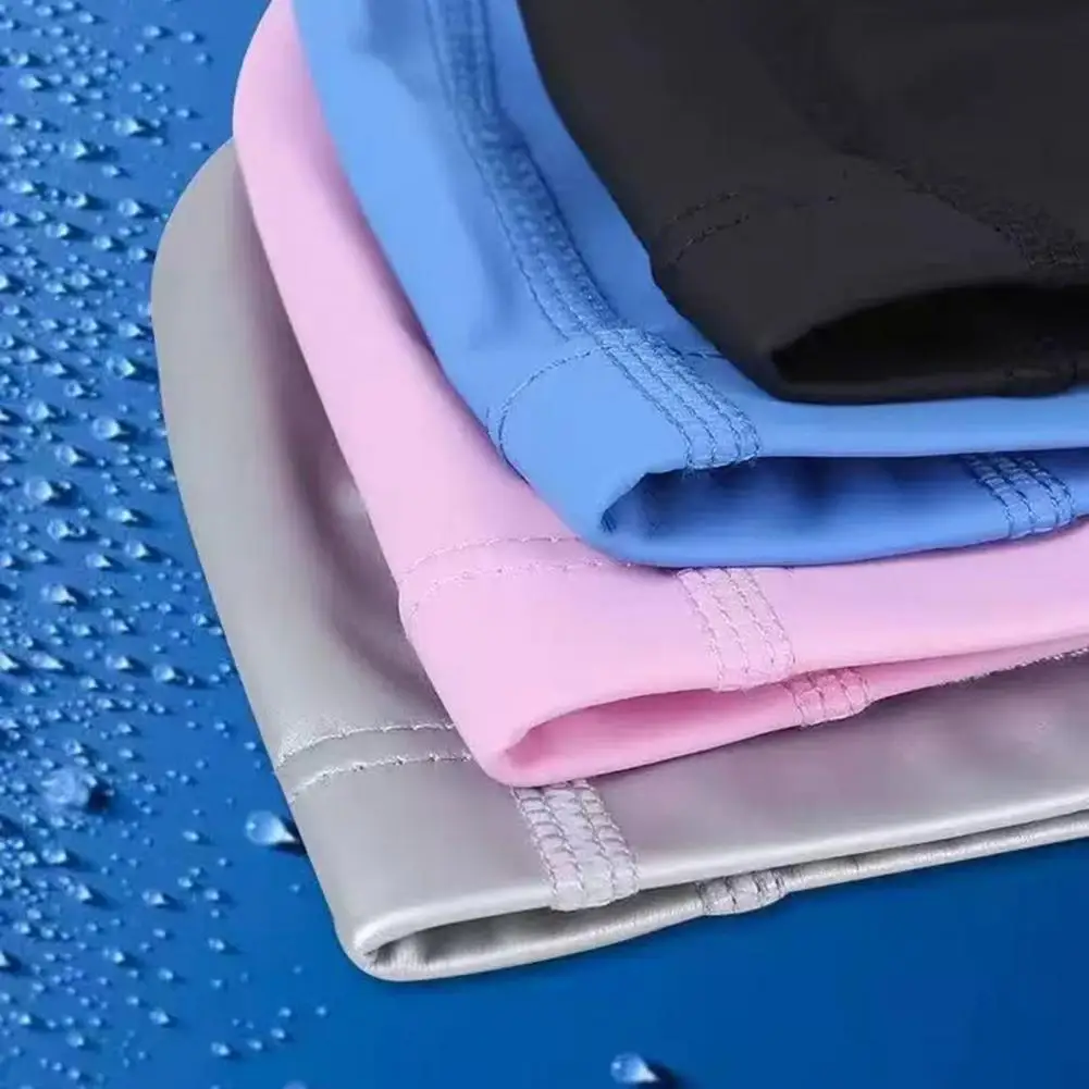 Adults Swimming Cap 2pcs Adult Swim Caps Set Water-resistant Elastic Swimming Hats Breathable Long Short Hair Pool for Men