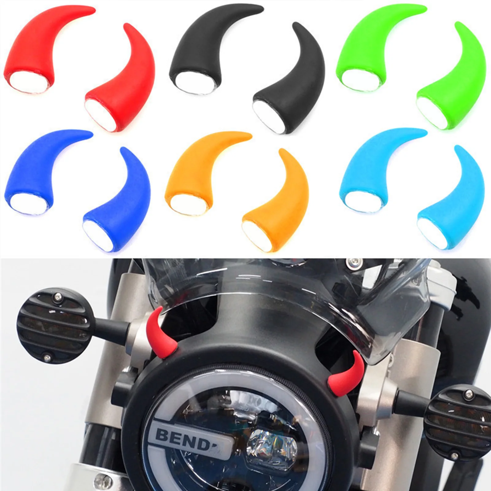 

2 Pcs Car Motorcycle Helmet Devil Horn Cat Ears Decoration Universal Motorbike Bicycle Car Styling Decoration Helmet Stickers