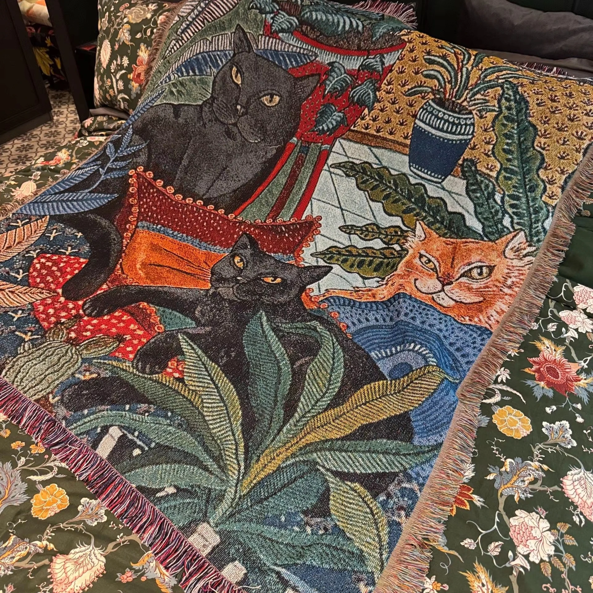 

Bohemian Leopard Cotton Decorative Blankets for Bed Sofa Cover Camping Picnic Blanket Mat Tapestry Chair Couch Slipcover Blanket