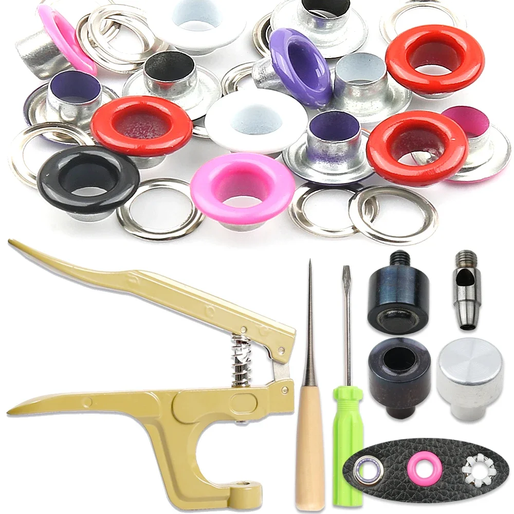 

3-8mm Punching Tool Iron Eyelets Grommet Multifunctional Pliers Kit Round Rings DIY Shoes Belt Scrapbooking Sewing Accessories