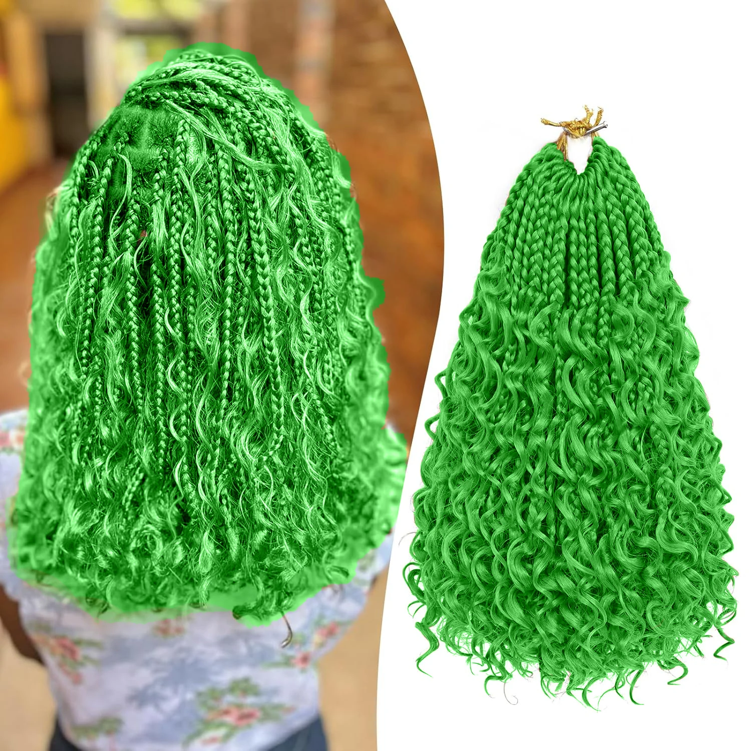 Goddess Box Braids Crochet Hair for Woman 12 Inch 1/7 Packs Blonde Short Pre-looped Crochet Box Braids Curly Ends Synthetic Hair