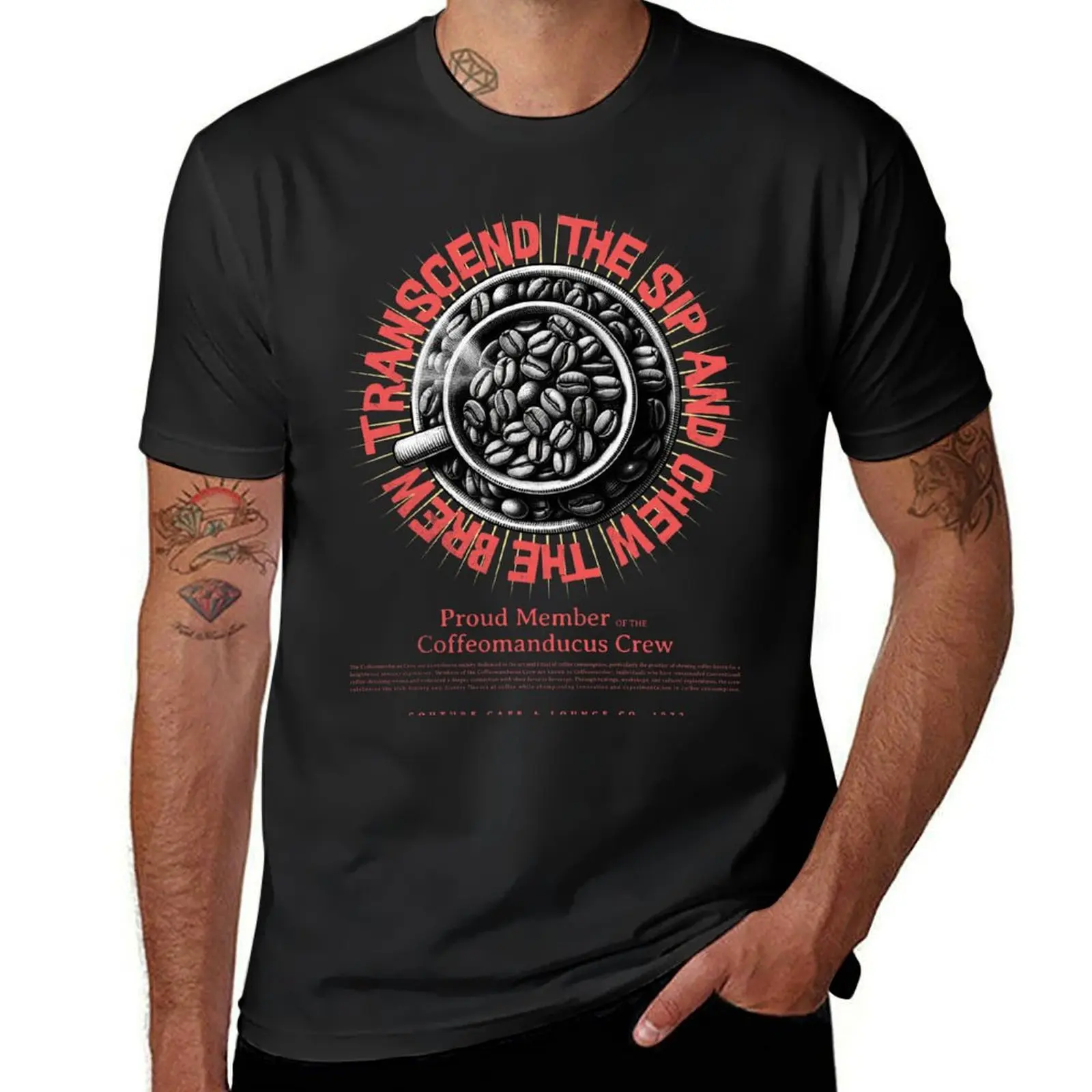 Can You Transcend the Sip and Chew the Brew? T-Shirt blacks Blouse customizeds Men's t-shirts