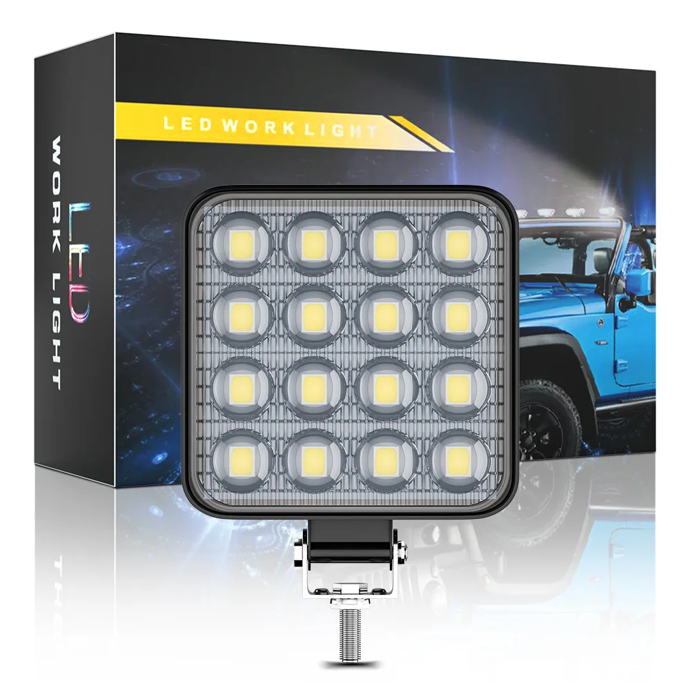3-inch square convex lens 16-lamp 48W automotive LED work light auxiliary headlight spotlight modification light