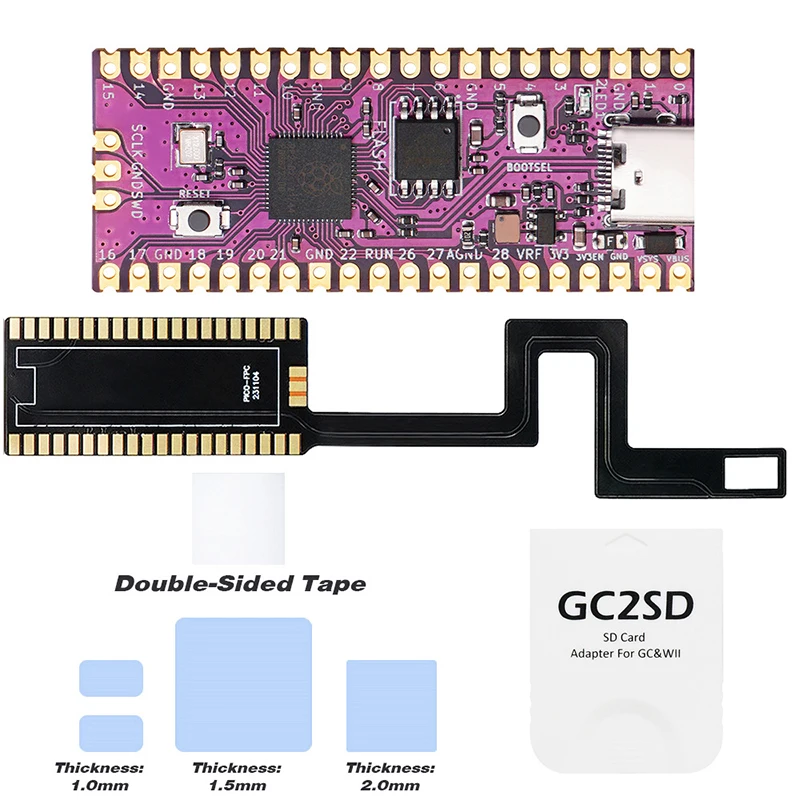 Fine Manufacturing Raspberry Pi Pico Picoboot FPC Card Reader For GC2SD/SD2SP2 Retro Game Consoles Replace Flex Ribbon Cable