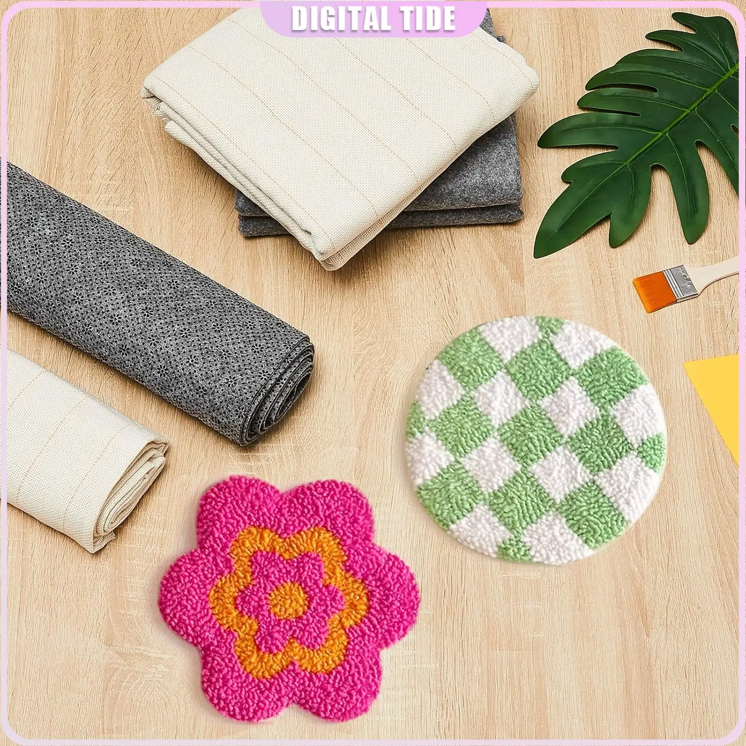 

1.5mX2m Tufting Non-Slip Backing Fabric Large Monk Cloth for Cut Pile Rug Tufting GunRug-Punch Punch Needle for Tufting Starter