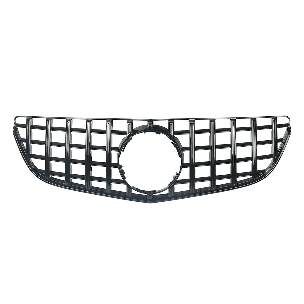 GT R Black Car Front Upper Grille For Mercedes Benz E-Class C207 W207 E250 E350 E400 E500 E550 2014 2015 2016 ABS Plastic