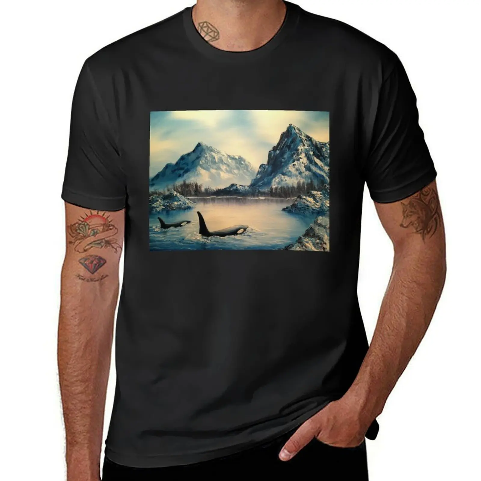 Mountain Orcas T-Shirt cute clothes summer top customs korean fashion mens clothing