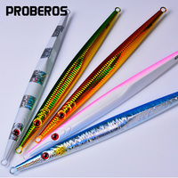 Proberos Vertical Jig Fishing Lure, Saltwater Lead Jigs Fast Sinking Metal Spoon Long-Cast Metal Jig Lure