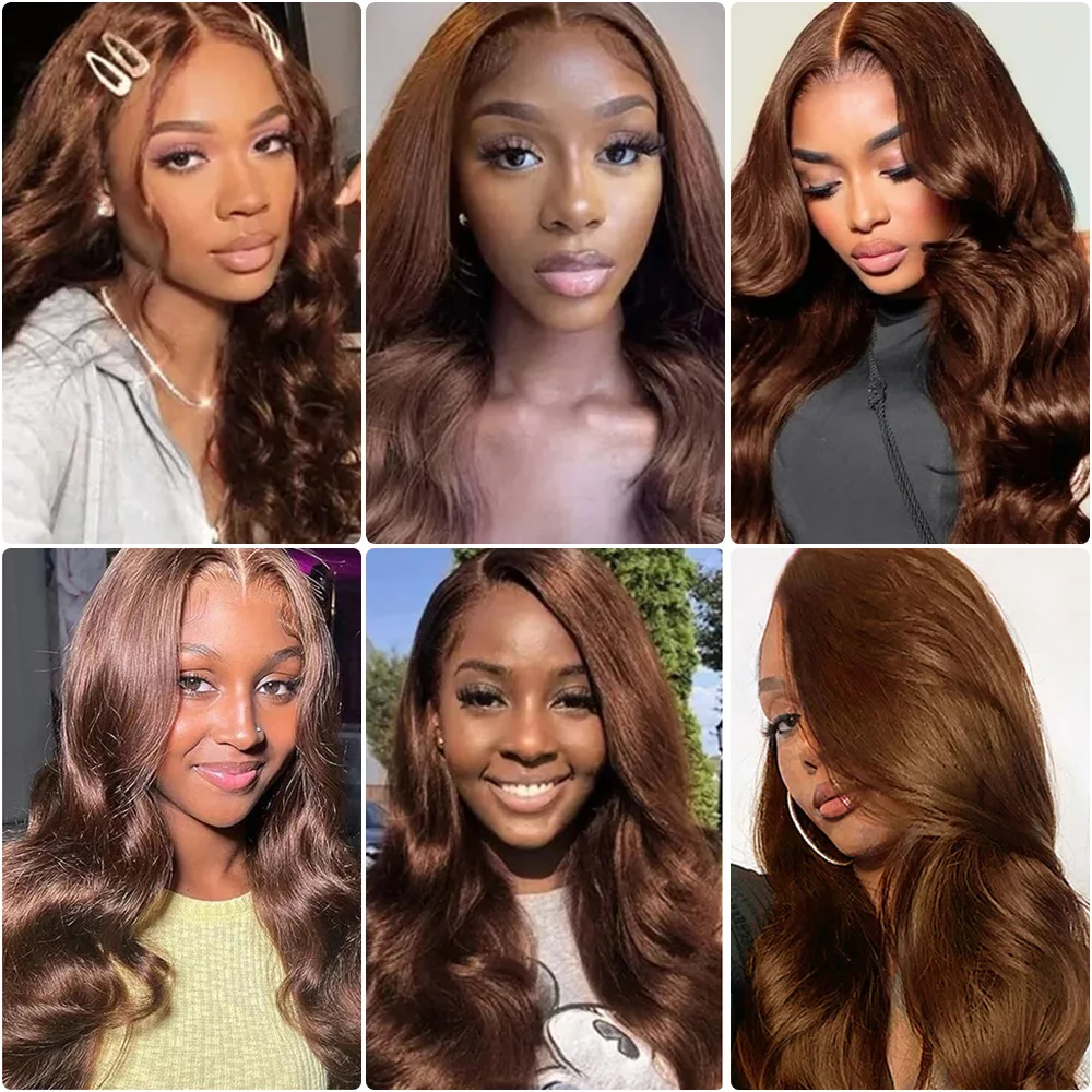 Peluca con malla Frontal ondulada de 34 pulgadas, marrón Chocolate, 13x4, 13x6, HD, pelucas frontales de encaje transparente, cabello Remy brasileño para mujeres negras