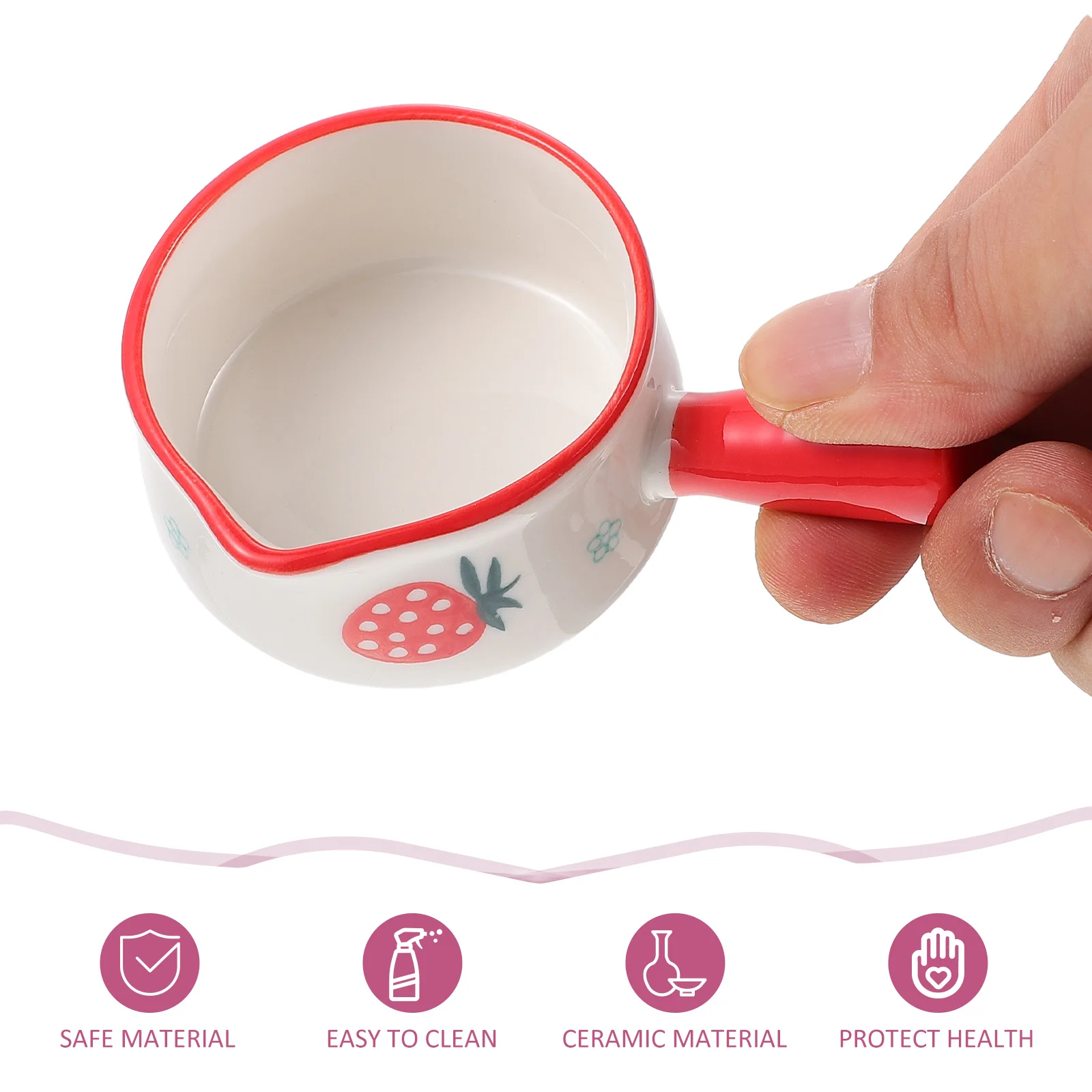 

2Pcs Milk Carafes Ceramic Saucepan Kitchen Cooking Pots Milk Soup Baby Food Cooker Practical Heating Tool