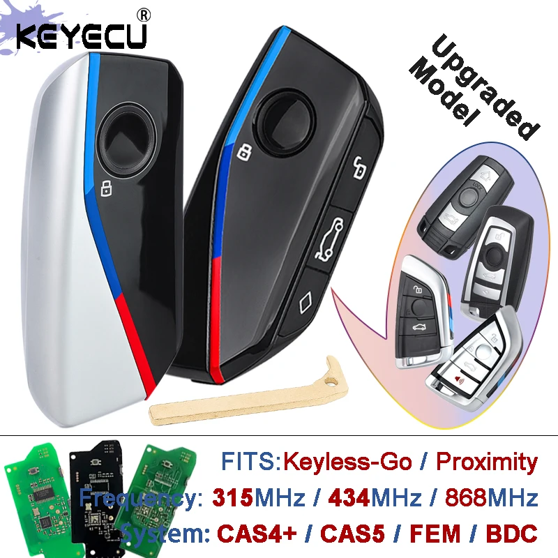 KEYECU 315/434/868MHz FEM BDC CAS4 CAS5 نظام زرع رقاقة تعديل بدون مفتاح الذهاب مفتاح بعيد فوب لسيارات BMW F الهيكل 3 5 7 Series