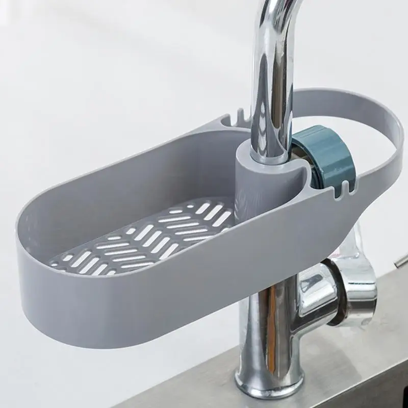 Kitchen Sink Faucet Organizer Kitchen Sink Sponge Holder Around Faucet Multi-functional Sink Tap Rack Kitchen Faucet Shelf For