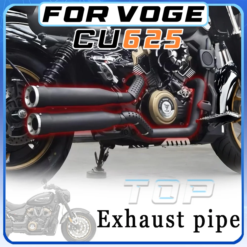 For VOGE CU625 right-side dual Cobra exhaust pipe for 625cu 625CU black and silver