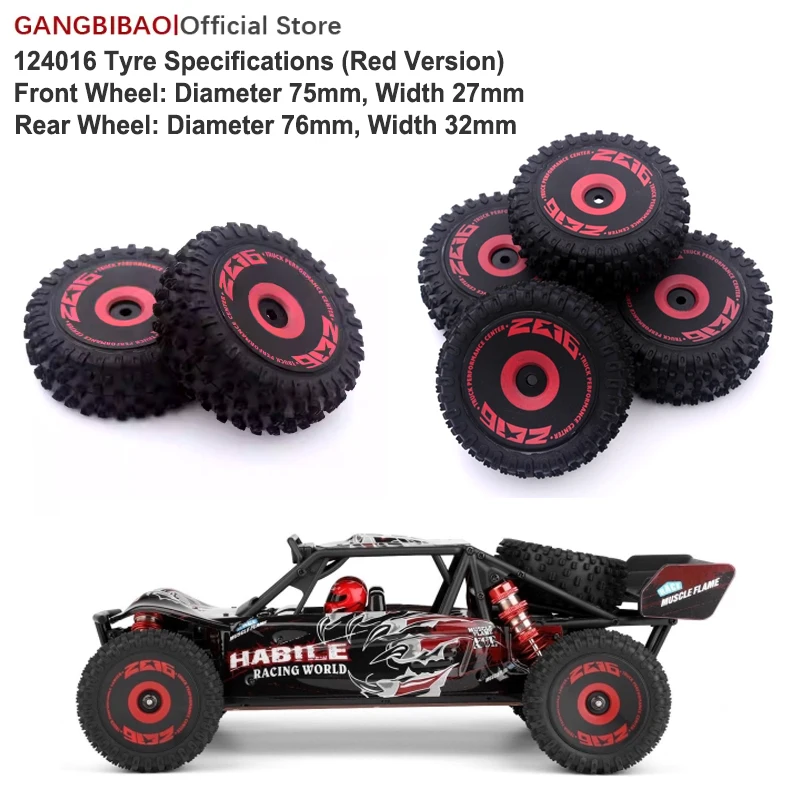 

Обновление оригинальных 72 мм WLtoys XK 144001 124016 124017 124019 144010 Передние и задние шины 12 мм HEX для 1/12 1/14 RC Off-Road Car