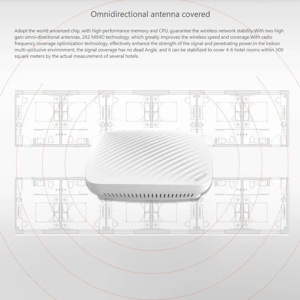 Tenda I9 Ceiling AP WIFI Router 300Mbps Wi-Fi Extender Ceiling-mounted Wireless Access Point Wireless Hotspot  Wifi Booster