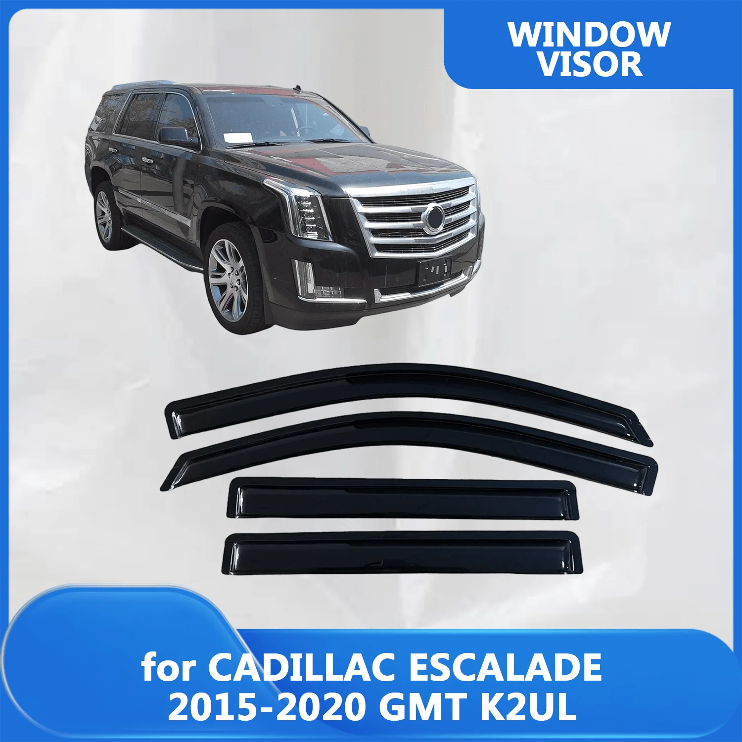 

Window Visor for CADILLAC ESCALADE 2015 2016 2017 2018 2019 2020 GMT K2UL Weathershied Door Side Window Wind Sun Rain Guards