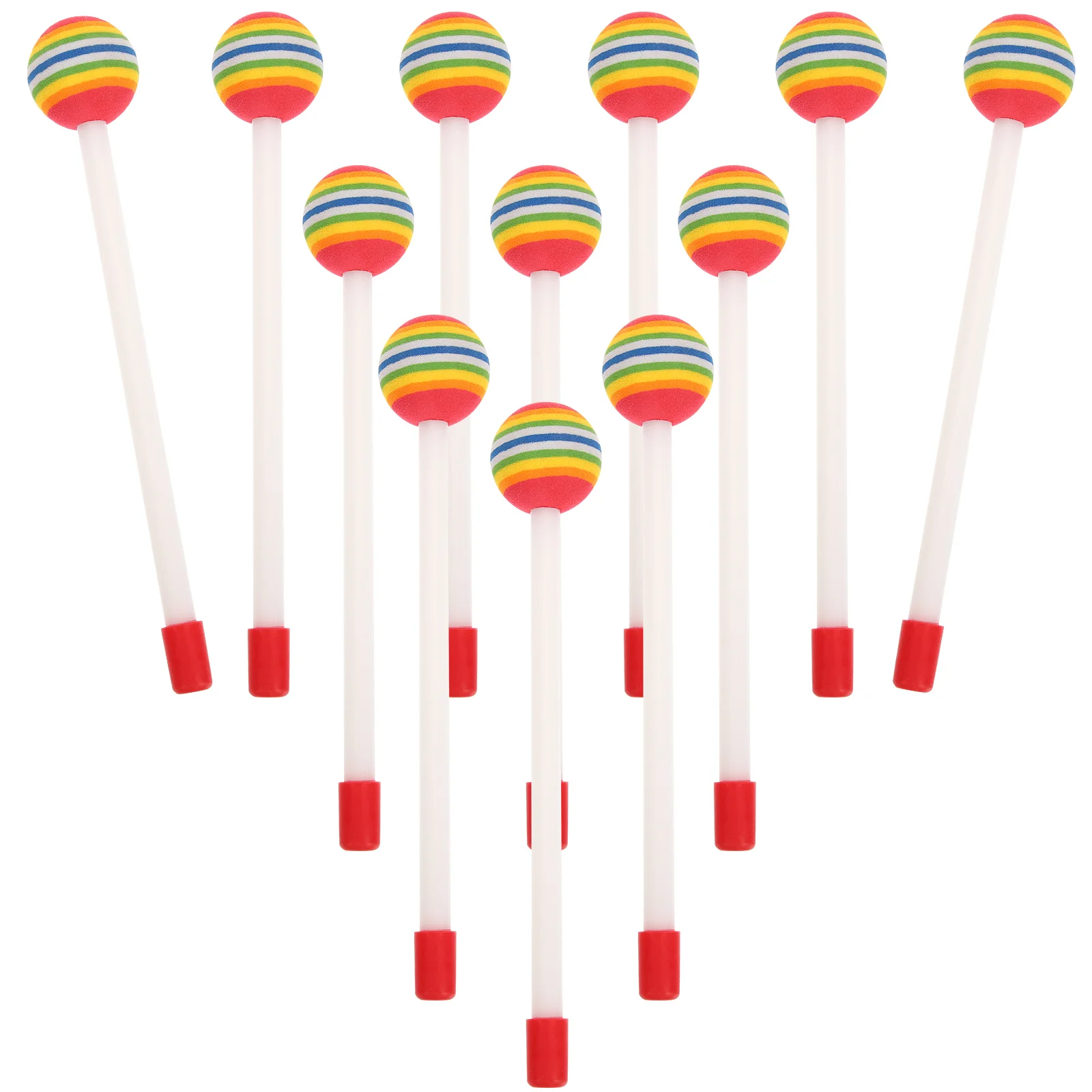 

12 Pcs Drumstick Practice Musical Instrument Sticks Mallet Lollipop 205x35cm Band Percussion Child