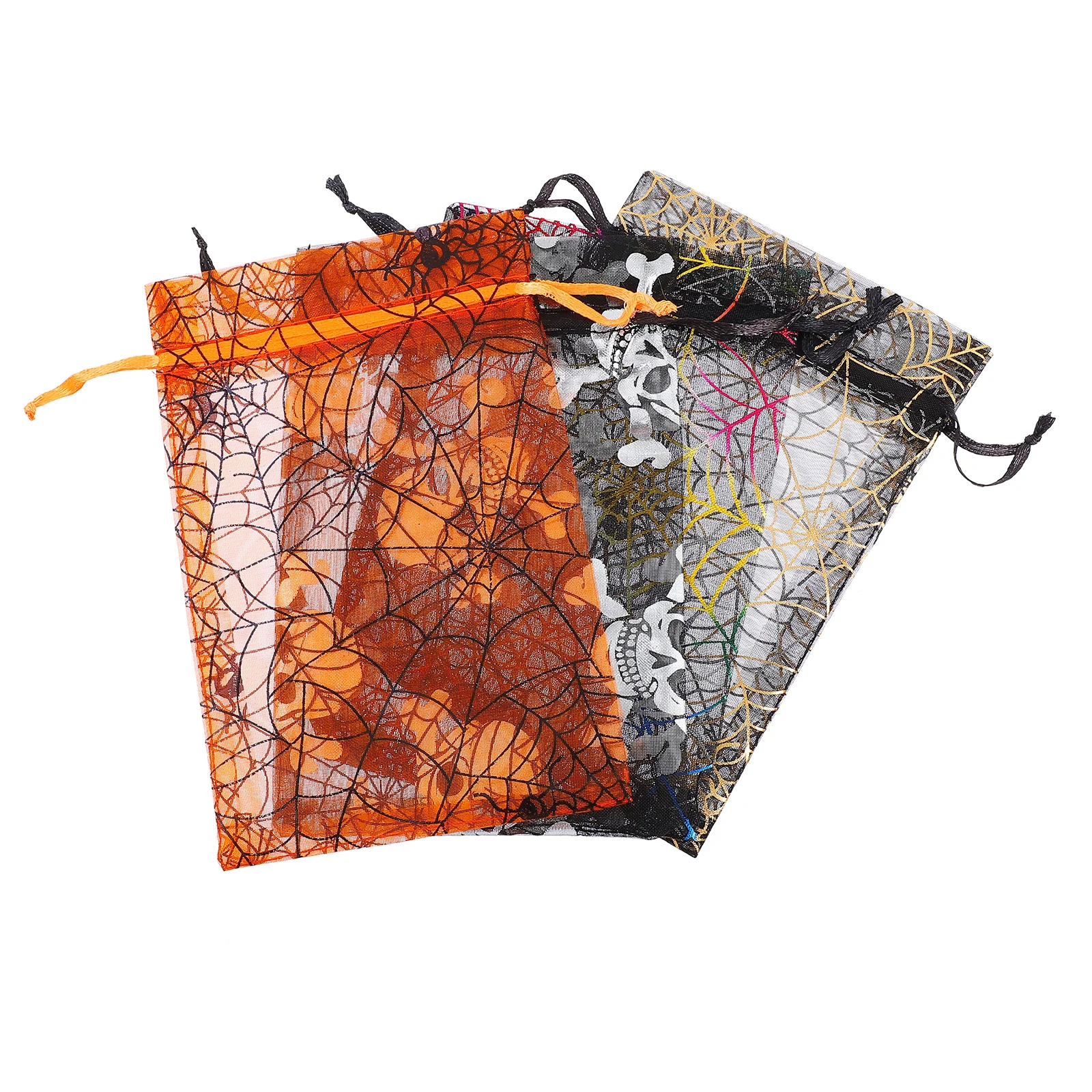 

48Pcs Halloween Candy Storage Bags Gold Drawstring Pouches Candy Gift Bags Party Favor Packaging Drawstring Bag