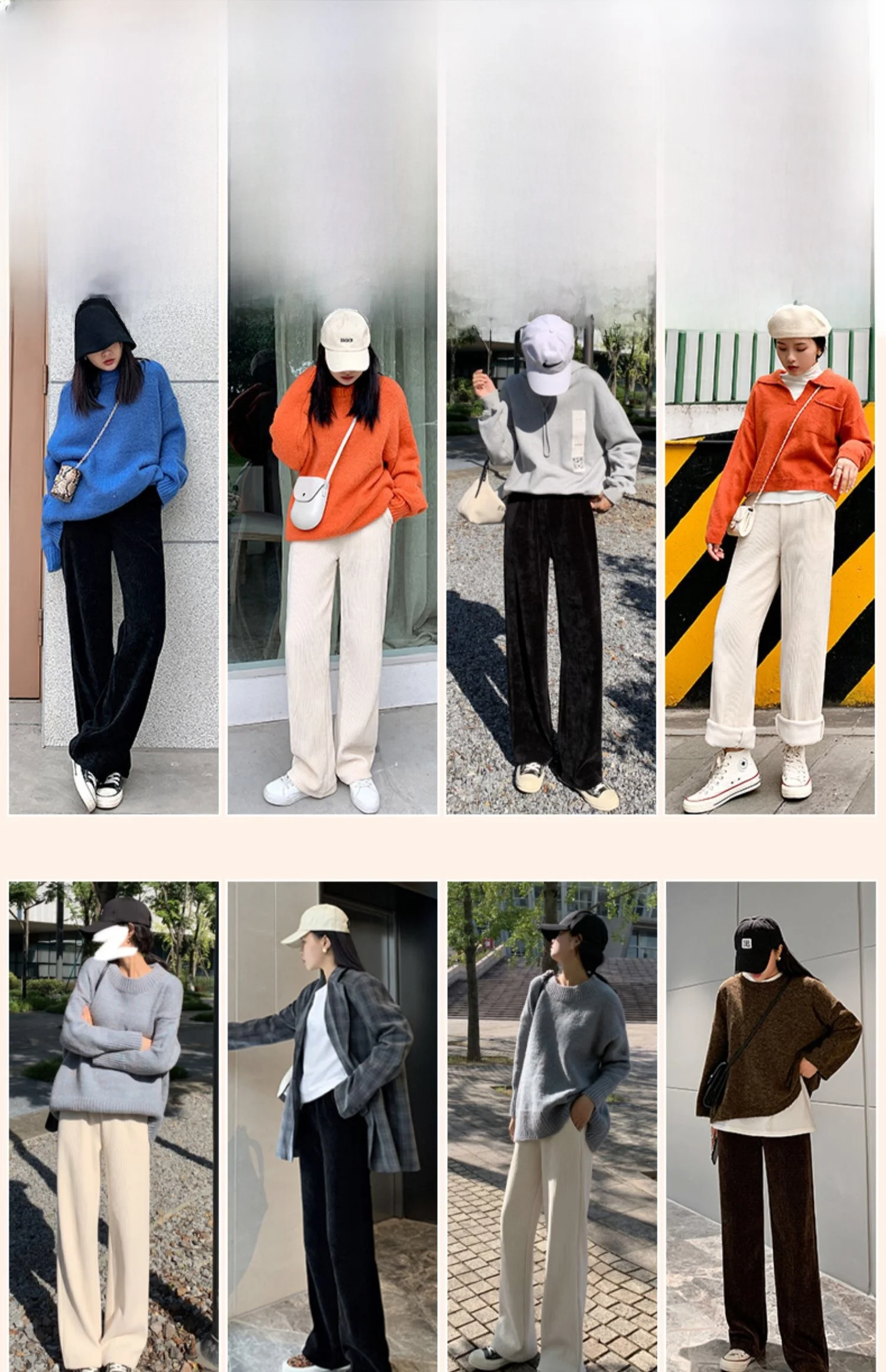 여성용 코듀로이 와이드 레그 팬츠 가을 겨울 신상 슬림 스트레이트 롱 팬츠 루즈 캐주얼 바지