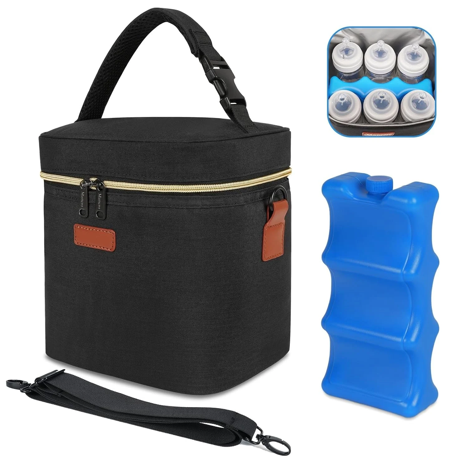 

Insulated Baby Bottle Reusable Thermal Baby Bottle Breast Pump Carrying Breast Pump Bag Multi-Function Breast Milk Cooler Bag