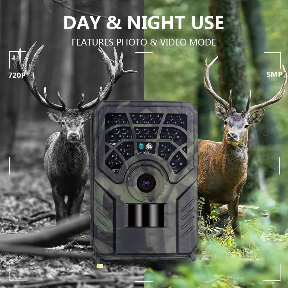 16MP Trail Camera Infrared Motion Sensor Hunting Camera Wildlife Monitor Camera for Outdoor Wildlife Day Night Photo Video Mode