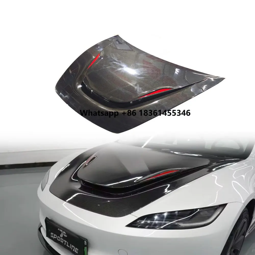 For Model 3 Electric 2023 2024 EV Auto Parts Carbon Fiber Front Hood Bonnet Engine Cover