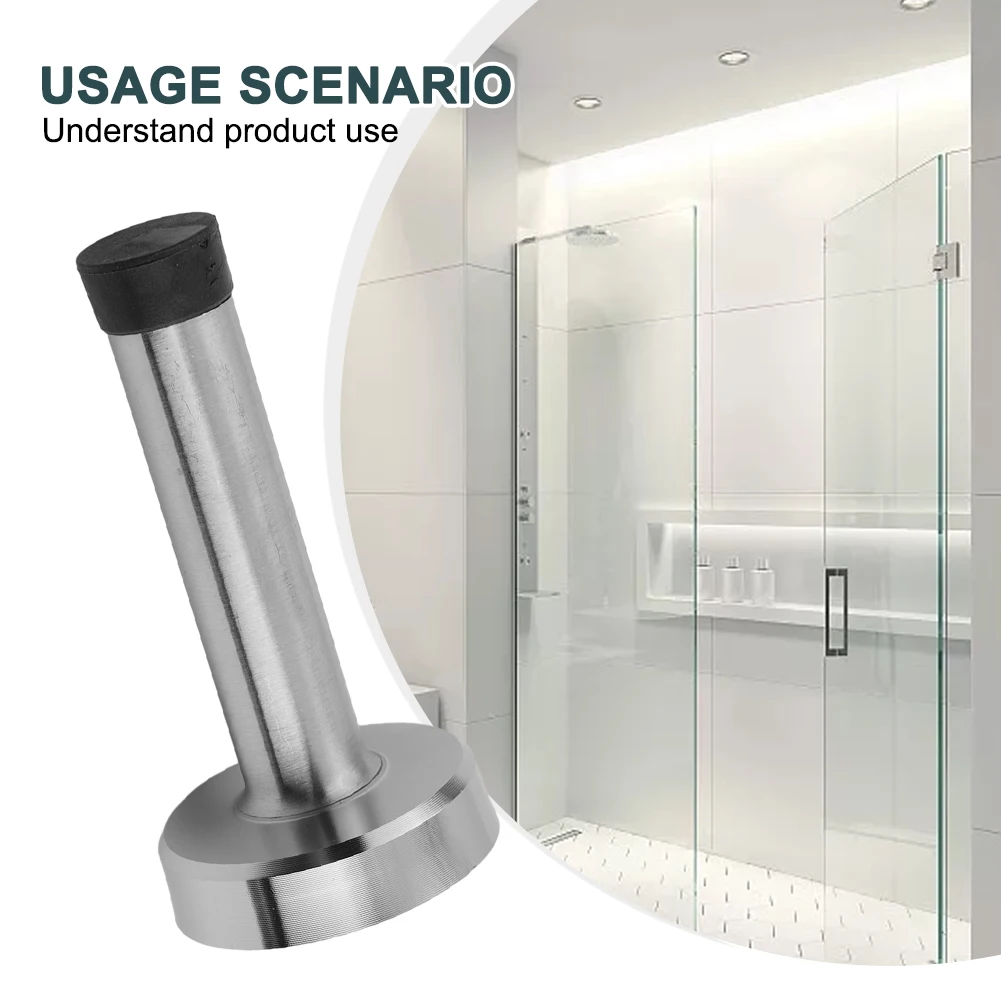 Onderdelen Deuren Stopt Wandmontage Buffer Stop Houder Deurstopper Rubberen Vangst Zilver en Zwart Wandmontage Antiroest Huishouden