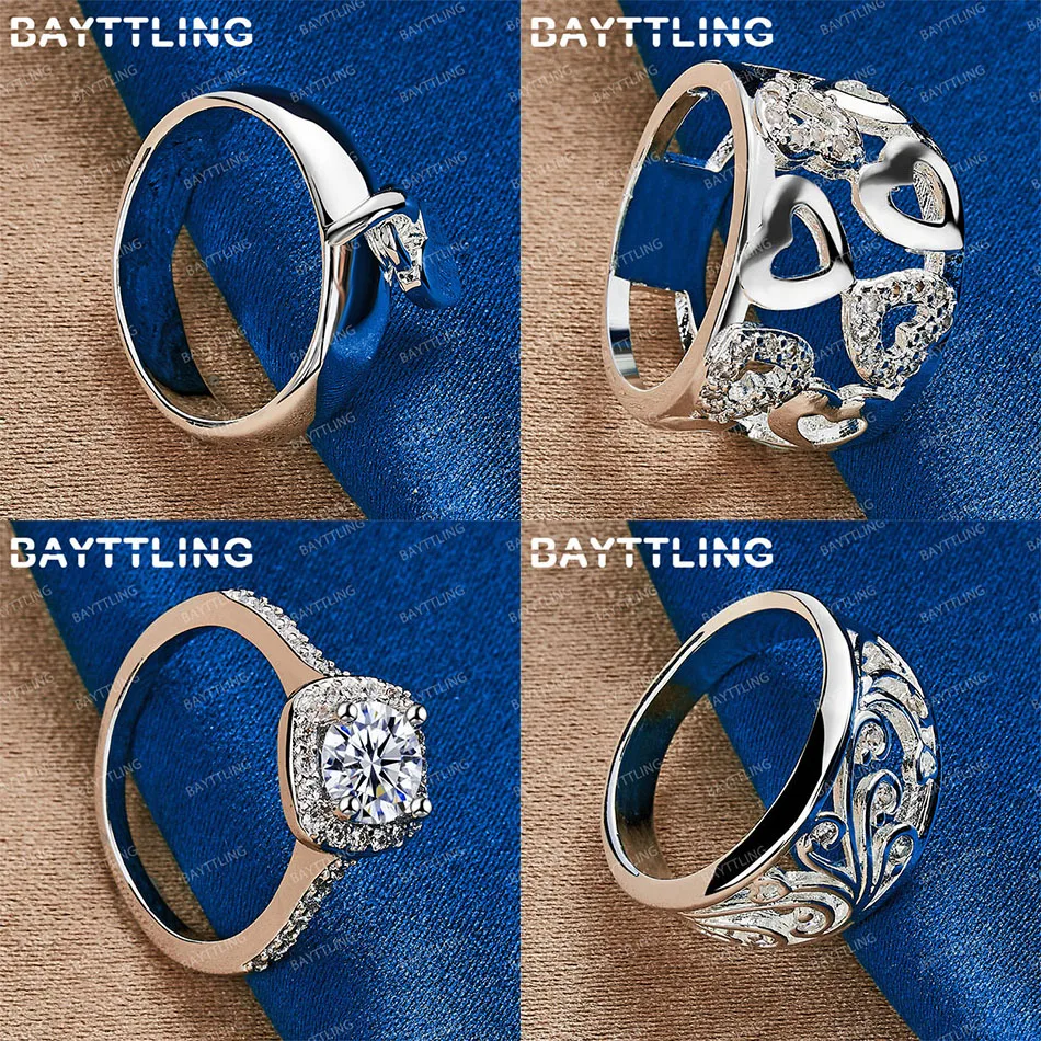 

Fashion 925 sterling silver 7/8/9/10 exquisite heart-shaped pendant hollow ring women's jewelry charm gift accessories wedding