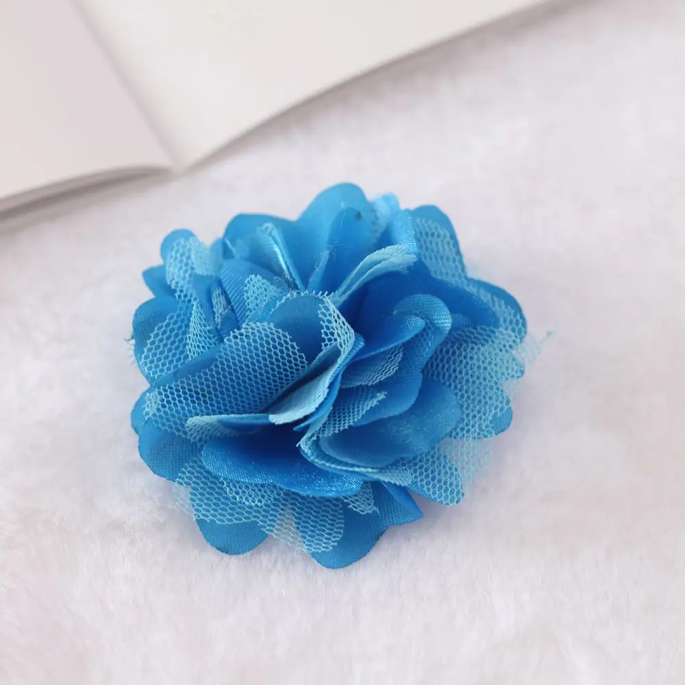 5cm Mesh Flowers baby DIY Hair Accessory Wedding Decoration  Hair Flower No hair clips Photography Prop Accessories 15pcs/lot