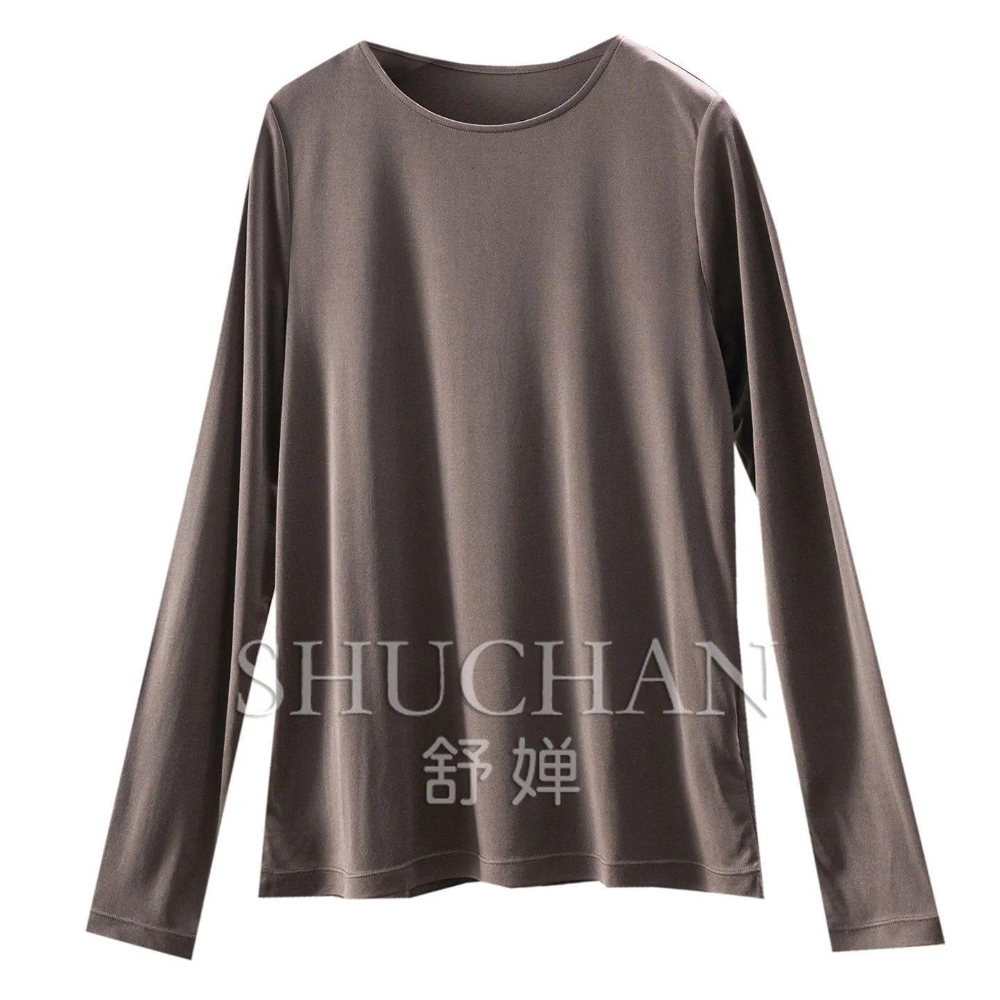 Rare Goods! Italian Dili 5A Grade 100 Knitted Silk Round Neck Long-sleeved Shirt T-shirt Women's 17X1