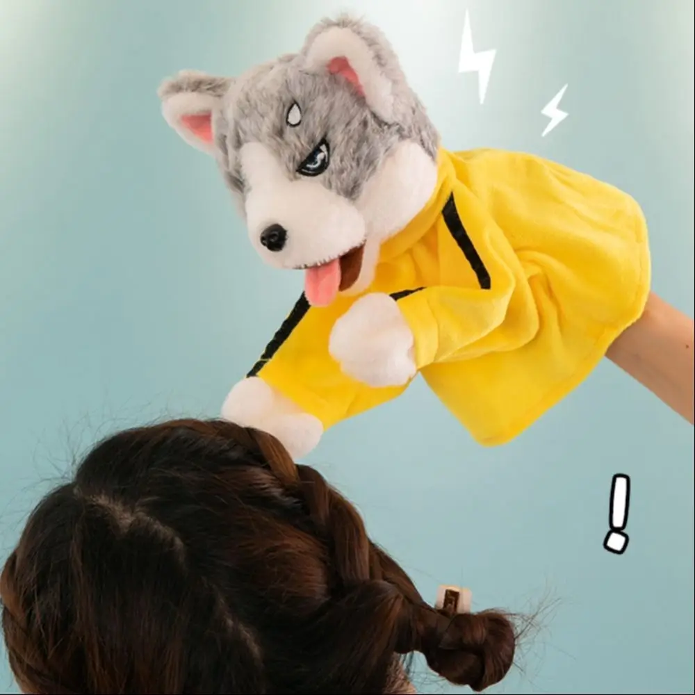 Kung Fu Boxe Husky Finger Doll Peluche Cane Husky Burattino a mano Carino interattivo Kung Fu Animale Giocattolo Prestazioni