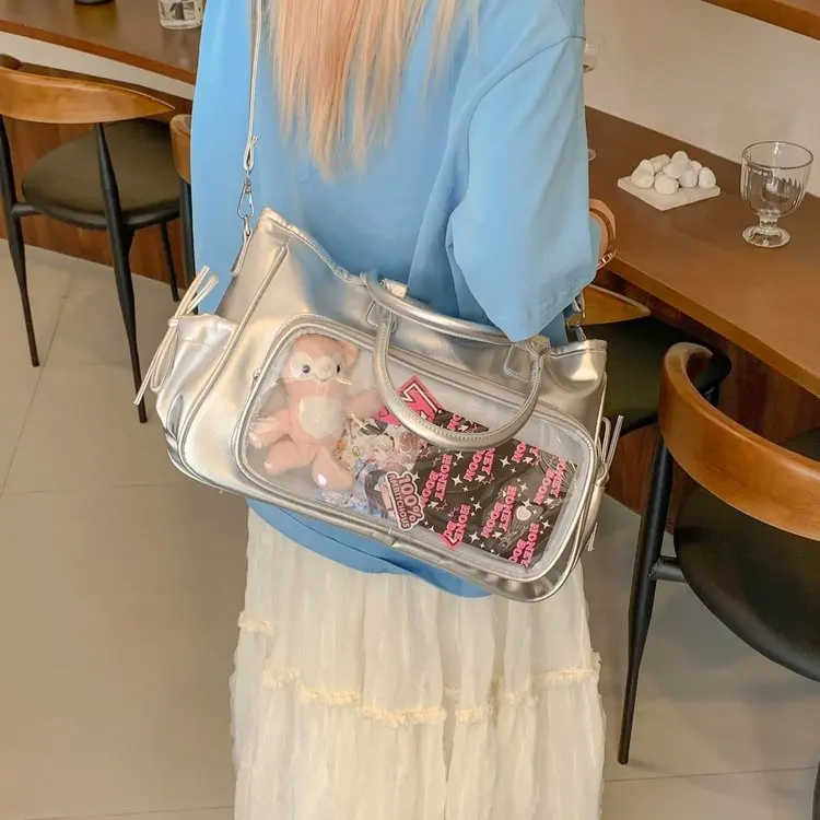 New Summer Large Capacity Casual Tote Bag Student Women's Bag Single Shoulder Slant Cross Bag Simple Style Trendy Forest System