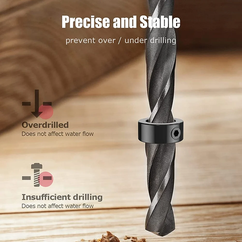 Набор стопорных наконечников для дрели, 9 шт. регулируемых наконечников для глубины сверления с наконечником из углеродистой стали для сверл