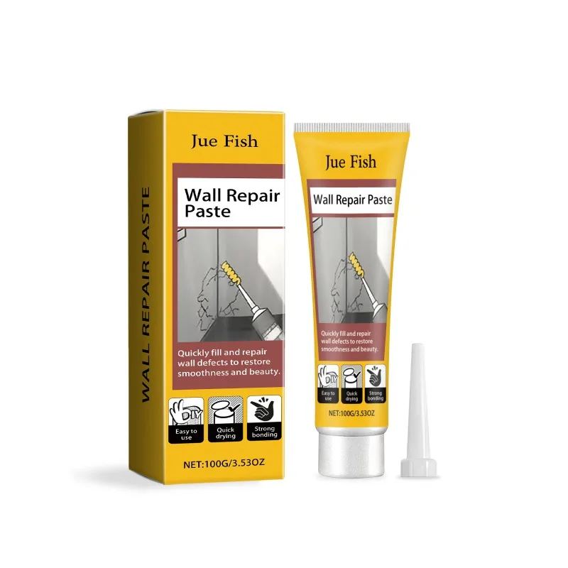 Wall Crack Repair Paste, Wall Damage Scratch Dent Hole Filler Cream, Odorless Waterproof Moldproof White Wall Mending Putty
